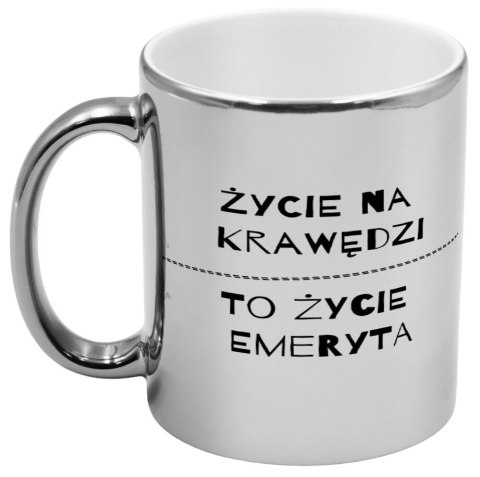 Kubek srebrny prezent dla emeryta emerytki pożegnanie w pracy urodziny
