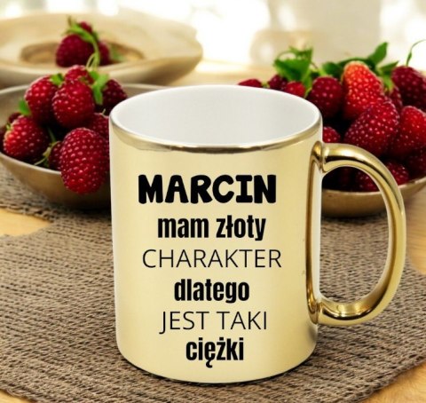 Kubek złoty premium prezent dla kolegi męża chłopaka urodziny