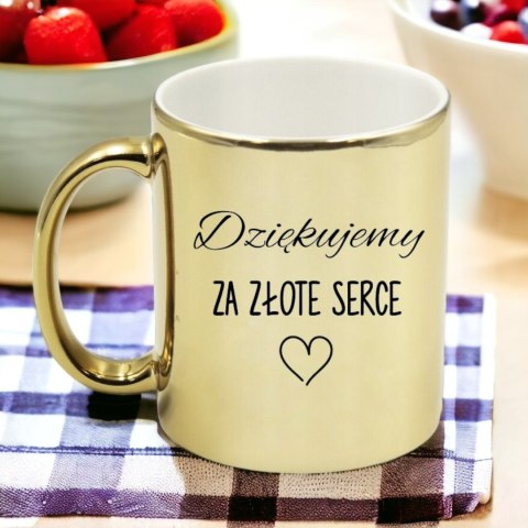Kubek złoty premium prezent dla nauczyciela wychowawczyni nauczycielki