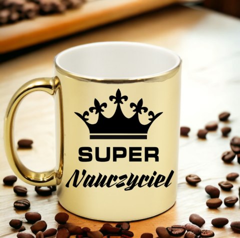 Kubek złoty premium prezent dla nauczyciela wychowawczyni nauczycielki