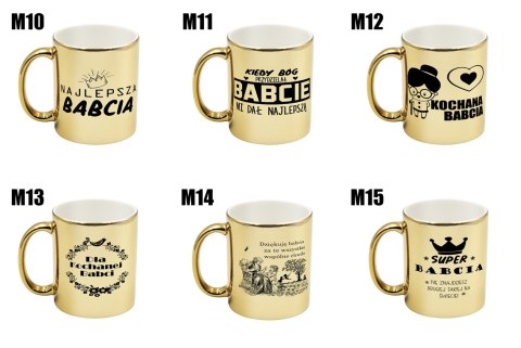 Kubek złoty premium prezent Dzień Babci różne wzory babcia
