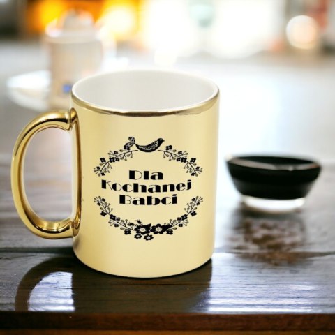 Kubek złoty premium prezent Dzień Babci różne wzory babcia