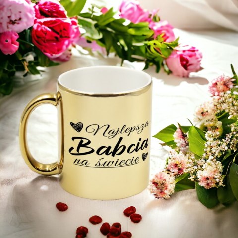 Kubek złoty premium prezent Dzień Babci różne wzory babcia