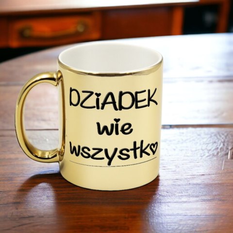 Kubek złoty premium prezent Dzień Dziadka różne wzory dziadek