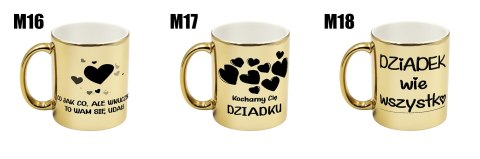 Kubek złoty premium prezent Dzień Dziadka różne wzory dziadek