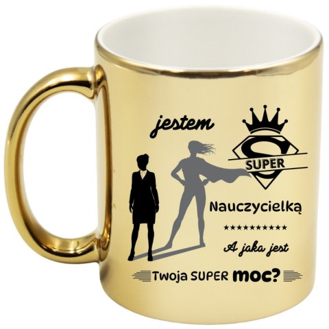 Kubek złoty premium prezent Dzień nauczyciela wychowawczyni nauczycielki