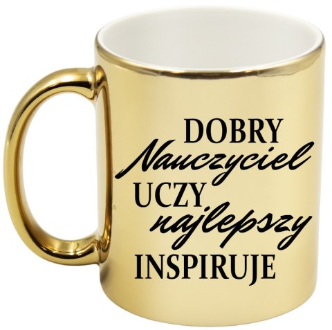 Kubek złoty premium prezent Dzień nauczyciela wychowawczyni nauczycielki