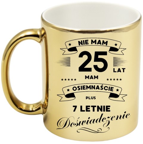 Kubek złoty premium prezent na 25 urodziny oryginalny upominek