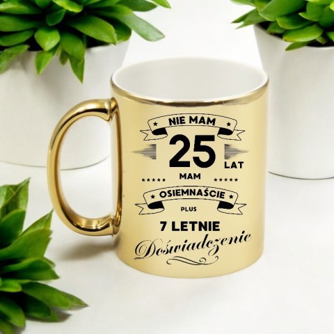 Kubek złoty premium prezent na 25 urodziny oryginalny upominek