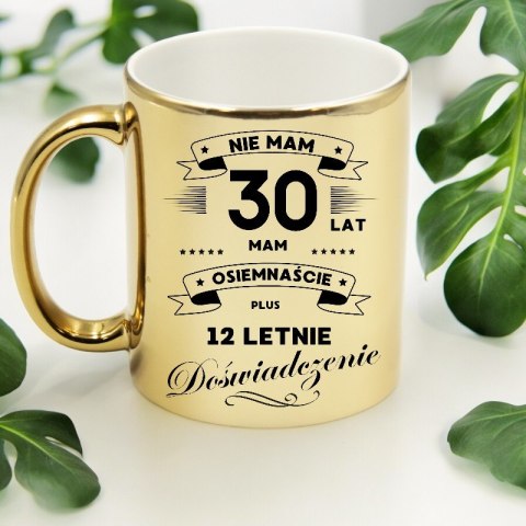Kubek złoty premium prezent na 30 urodziny oryginalny upominek