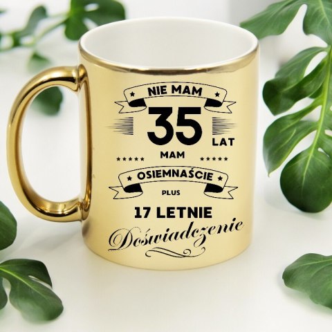 Kubek złoty premium prezent na 35 urodziny oryginalny upominek