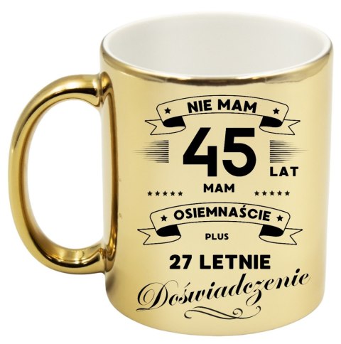 Kubek złoty premium prezent na 45 urodziny oryginalny upominek
