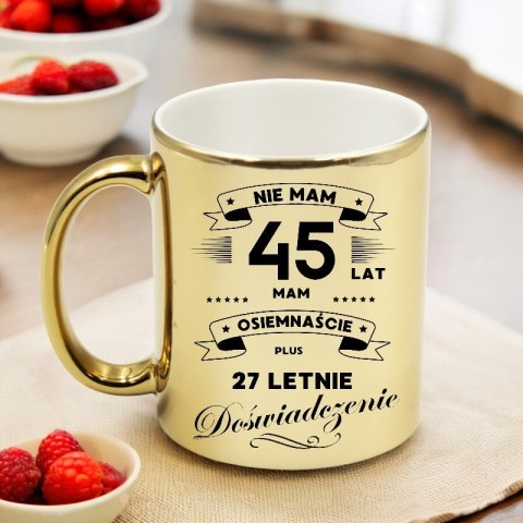 Kubek złoty premium prezent na 45 urodziny oryginalny upominek