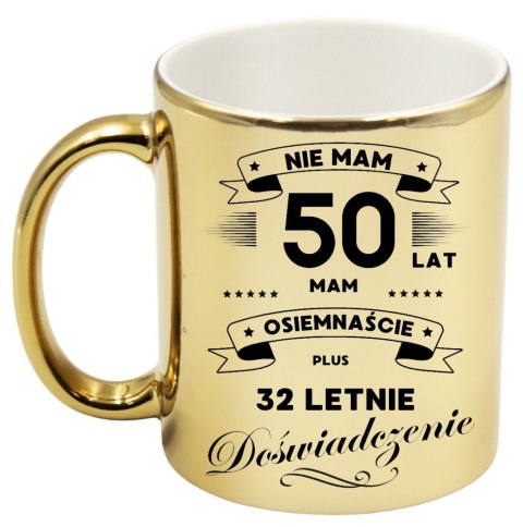 Kubek złoty premium prezent na 50 urodziny oryginalny upominek