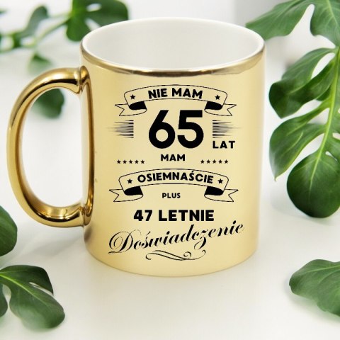 Kubek złoty premium prezent na 65 urodziny oryginalny upominek