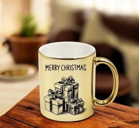 Kubek złoty premium prezent świąteczny Boże Narodzenie mikołajki