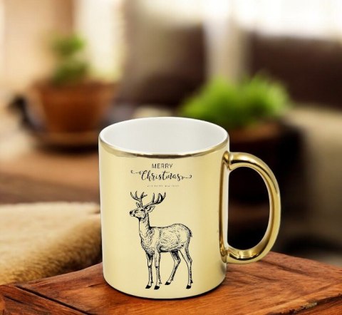 Kubek złoty premium prezent świąteczny Boże Narodzenie mikołajki