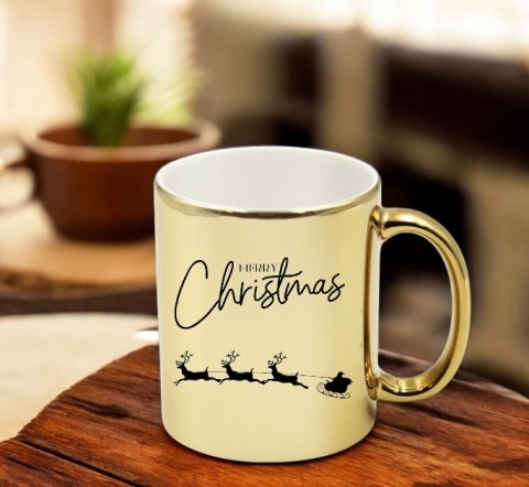 Kubek złoty premium prezent świąteczny Boże Narodzenie mikołajki