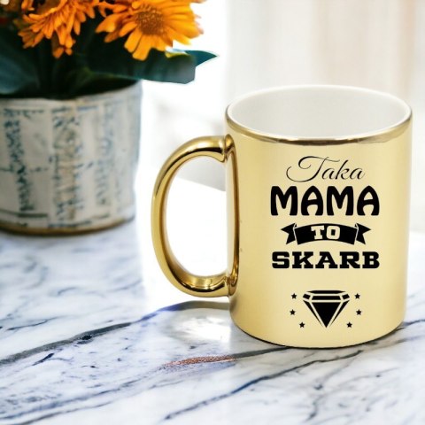 Kubek złoty premium z nadrukiem dla mamy prezent Dzień Matki