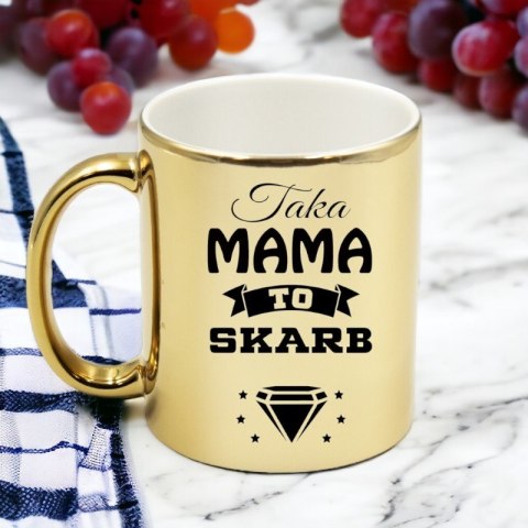 Kubek złoty premium z nadrukiem dla mamy prezent Dzień Matki