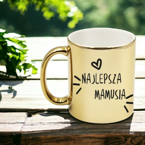 Kubek złoty premium z nadrukiem dla mamy prezent Dzień Matki