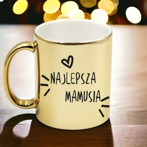 Kubek złoty premium z nadrukiem dla mamy prezent Dzień Matki