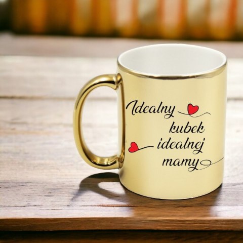 Kubek złoty premium z nadrukiem dla mamy prezent Dzień Matki