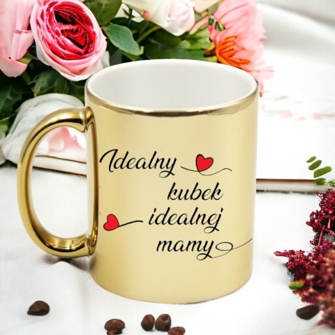 Kubek złoty premium z nadrukiem dla mamy prezent Dzień Matki