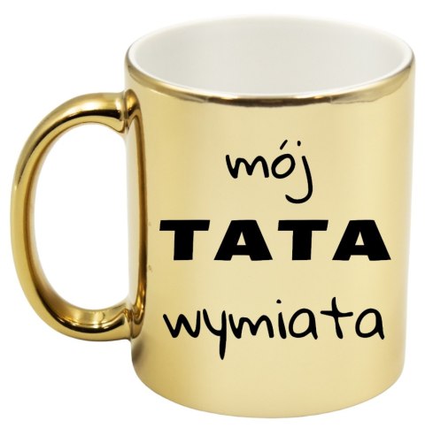 Kubek złoty premium z nadrukiem dla taty prezent Dzień Ojca tata