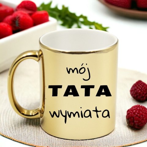 Kubek złoty premium z nadrukiem dla taty prezent Dzień Ojca tata