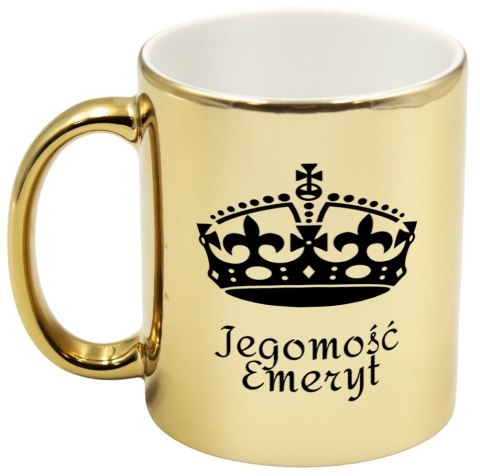 Kubek złoty prezent dla emeryta emerytki pożegnanie w pracy urodziny