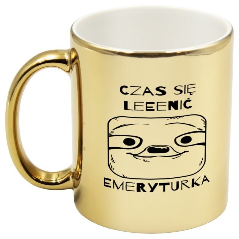 Kubek złoty prezent dla emeryta emerytki pożegnanie w pracy urodziny