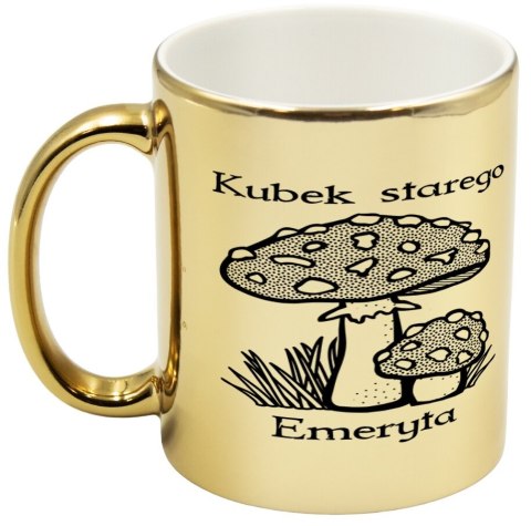 Kubek złoty prezent dla emeryta emerytki pożegnanie w pracy urodziny