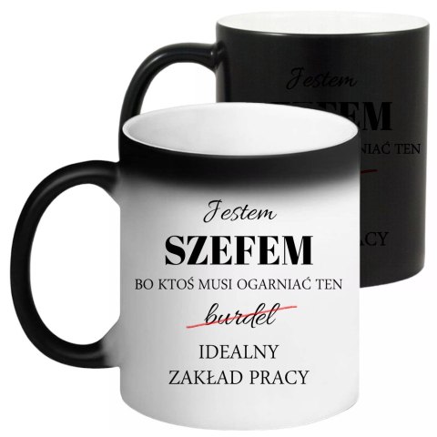 Kubek magiczny śmieszny prezent dla kierownika szefa urodziny imieniny