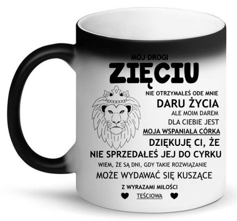 Kubek magiczny śmieszny prezent dla zięcia urodziny imieniny zięć