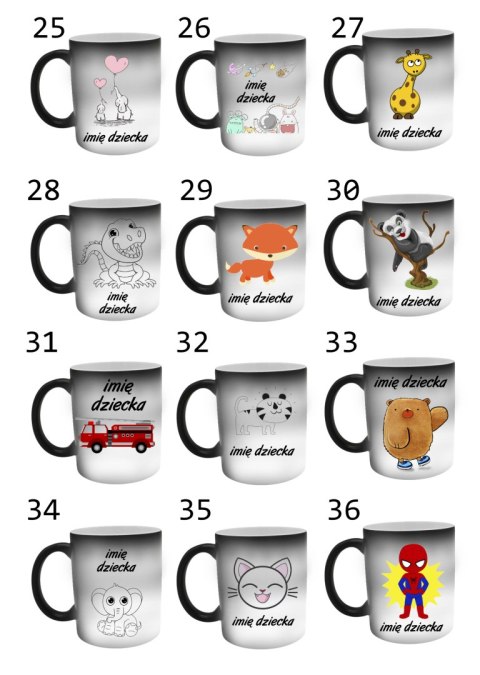 Kubek magiczny z imieniem dziecka prezent dla chłopca dziewczynki kolegi
