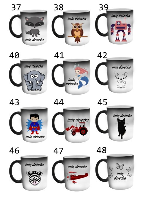 Kubek magiczny z imieniem dziecka prezent dla chłopca dziewczynki