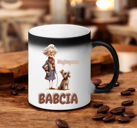 Kubek magiczny z nadrukiem prezent na Dzień Babci urodziny babcia