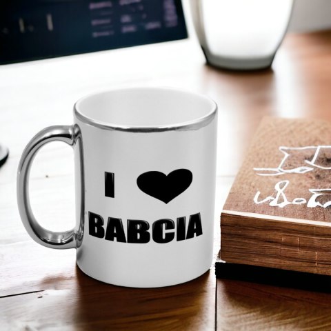 Kubek srebrny z nadrukiem grafiką prezent Dzień Babci różne wzory babcia