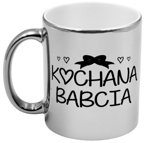 Kubek srebrny z nadrukiem grafiką prezent Dzień Babci różne wzory babcia