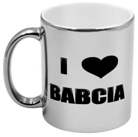 Kubek srebrny z nadrukiem grafiką prezent Dzień Babci różne wzory babcia