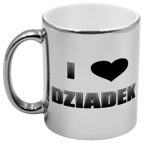 Kubek srebrny z nadrukiem grafiką prezent Dzień Dziadka różne wzory dziadek