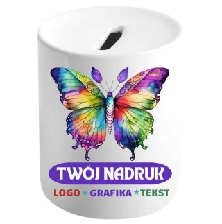 SKARBONKA Z TWOIM WŁASNYM NADRUKIEM ZDJĘCIE LOGO TEKST NA PREZENT #