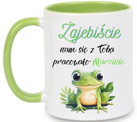 Kubek na pożegnanie koleżanki kolegi z pracy z imieniem śmieszny prezent