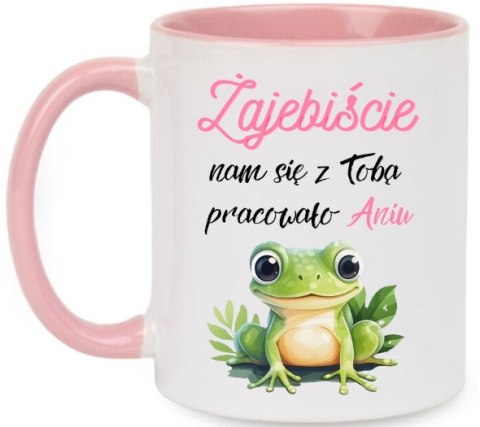 Kubek na pożegnanie koleżanki kolegi z pracy z imieniem śmieszny prezent