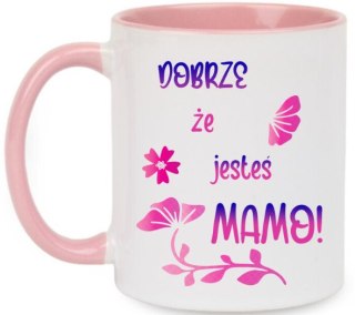 Kubek z nadrukiem prezent na DZIEŃ MATKI dla MAMY biało/różowy