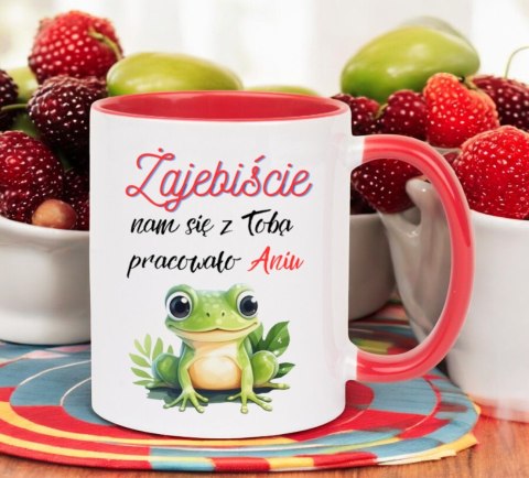 Kubek na pożegnanie koleżanki kolegi z pracy z imieniem śmieszny prezent