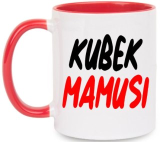 Kubek z nadrukiem prezent na DZIEŃ MATKI dla MAMY biało/czerwony