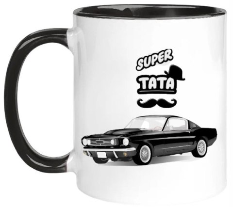 Kubek z nadrukiem prezent na DZIEŃ OJCA dla TATY biało/czarny