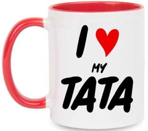 Kubek z nadrukiem prezent na DZIEŃ OJCA dla TATY biało/czerwony